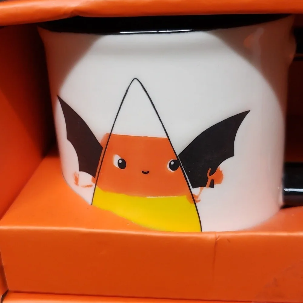 Lang NWT Halloween Espresso Set, Candy Corn in Costumes Design